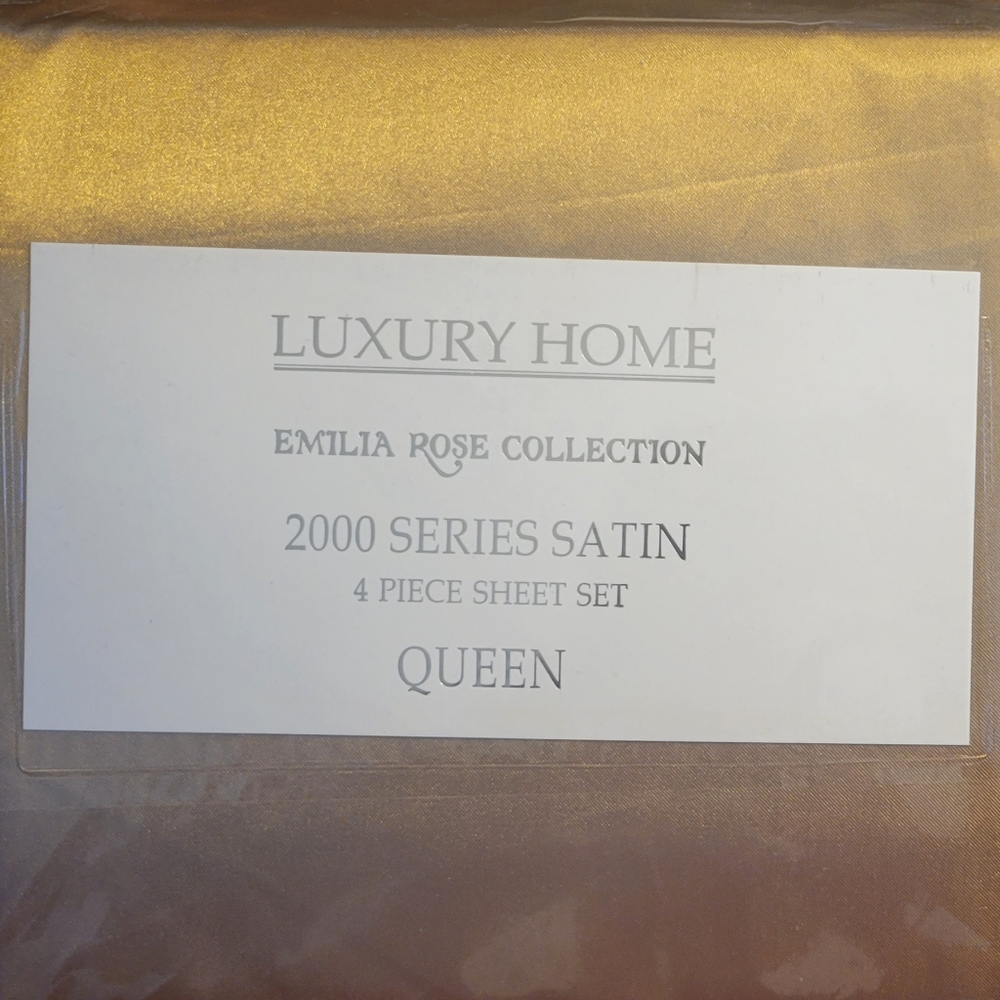 Gold 4 Piece Queen Bed Sheets - Picture 2 of 3